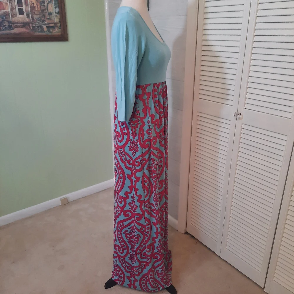 Pink blush stretchy maxi dress sz medium (bin 2) - Picture 4 of 6